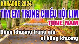 Tìm Em Trong Chiều Hội Lim Karaoke Tone Nam Nhạc Sống gia huy karaoke [upl. by Asirak]