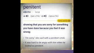 penitent  the definition with examples in English [upl. by Ruiz]