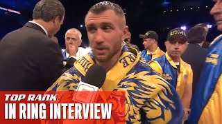 Vasiliy Lomachenko  Post Fight In Ring Interview [upl. by Etnaik499]