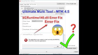 Umt Dongle New Update All Error Fix  Ultimate Multi Tool  MTK 45 VCRuntime140dll Error Fix [upl. by Linus804]