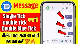 Message Read Receipt  Message App Single Tick Double Tick Blue Tick Kya Hota Hai [upl. by Ettenig]