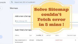 Solve sitemap couldnt fetch error in 5 mins [upl. by Gnehc714]