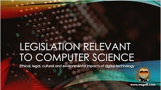 OCR GCSE Computer Science with Mr Goff 25 Legislation relevant to computer science [upl. by Werby460]