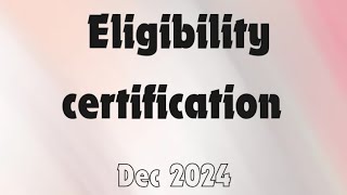 ELIGIBILITY CERTIFICATE  FMGE EXAM  december 2024 fmge eligibilitycriteria certification [upl. by Edyaj245]