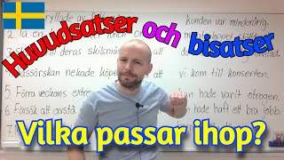 Huvudsatser och bisatser vilka passar med varandra övning SFI [upl. by Anerdna]