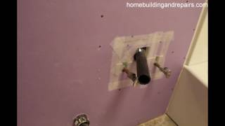 How To Cut Drywall Around Angled Plumbing Pipes – Bathroom And Kitchen Construction Tips [upl. by Violet]