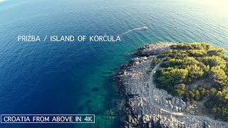 Prižba  Korčula  Hrvatska  Croatia  Aerial video  4K [upl. by Ramsden]