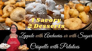 Crispelle with Potatoes Zeppole with Anchovies and with Sugar [upl. by Hanikehs]