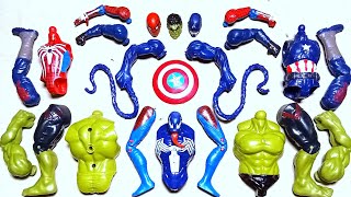 ASSEMBLE TOYS SUPERHEROES  Venom Spiderman Captain America And Sirenhead  MARVEL AVENGERS TOYS [upl. by Roxi]