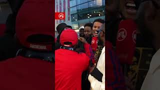 TY And AKINFENWA FaceOff Outside The Emirates 🏟️ [upl. by Odracer]