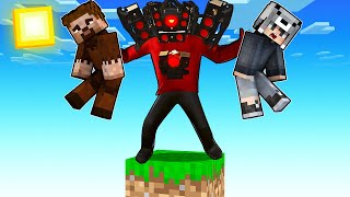 TITAN SPEAKERMAN İLE TEK BLOKTA YAŞAMAK 😱  Minecraft [upl. by Smitty]