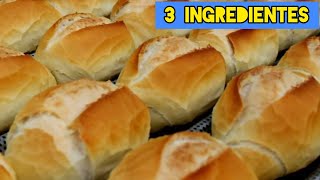 COMO FAZER PÃO FRANCÊS CASEIRO COM 3 INGREDIENTES muito facil [upl. by Bradly]