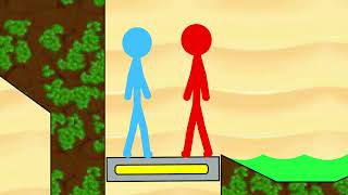 Watergirl and Fireboy  Stickman Animation  Part 12 Grass Temple Parkour [upl. by Sirotek]