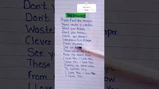 These words  Natasha Bendingfield 💚 handwritten lyrics thesewords lyrics shorts song music [upl. by Chladek425]