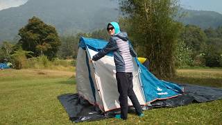 Quechua Arpenaz 4 tent camping  how to build a tent [upl. by Bradley]