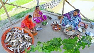 মায়ের হাতে গ্রামের রান্না লাউ পাতা বাটাট্যাংরা মাছের তেলঝললাউ শাকের ঝোল  fish curry recipe [upl. by Mayap]