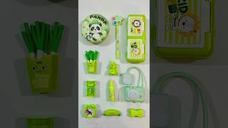 Elegant Green Stationery Items Pencil Box Pen Notebook Eraser stationery backtoschool shorts [upl. by Rebe]