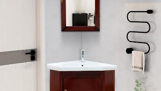 Amazon Plantex vanity cabinet with washbasin mirror corner basin unbreakable cabinet for bathroom [upl. by Esoj]