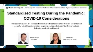 Standardized Testing and Eligibility Determinations Considerations During the COVID 19 Pandemic [upl. by Sihun84]