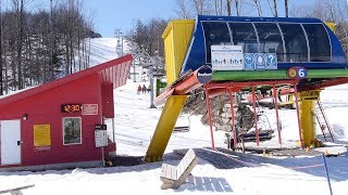 Versant des Épinettes 6  Bromont montagne dexpériences  Poma Quad Chairlift [upl. by Erbe778]