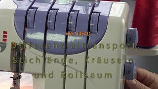 W6 N454D Differentialtransport Stichlänge Kräuseln und Rollsaum [upl. by Pytlik]