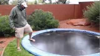 Inground trampoline during flash flood [upl. by Nattirb]