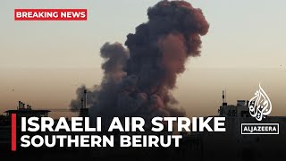 Huge blasts hit southern Beirut in new Israeli air strike [upl. by Jaqitsch]