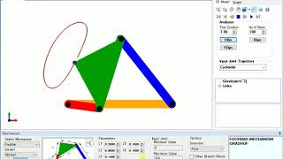 Lever crank mechanism model using Mech Analyzer [upl. by Ivers]