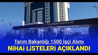 Tarım ve Orman Bakanlığı 1500 işçi alımı nihai aday listeleri geldi Kura çekim canlı yayın ne zaman [upl. by Kcitrap]