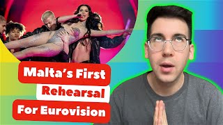 IS MALTA QUALIFYING Eurovision Rehearsal Reaction [upl. by Emmit701]