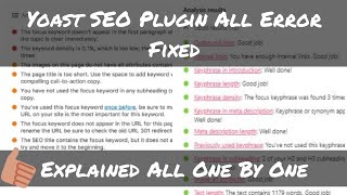 How To Write SEO Friendly Blog  Yoast SEO Readability Errors Fixed  How To Use Yoast SEO Plugin [upl. by Ive317]