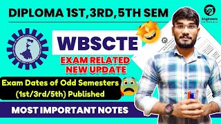 wbscte New Notice😱Regarding Odd Semester 3rd5th Sem🧐External Theoretical amp Sessional Exam🔥 [upl. by Antonius545]