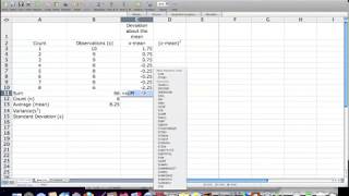 How to calculate Standard Deviation Mean Variance Statistics Excel [upl. by Jacquette351]