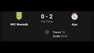 TraorGodtsGoal RKC Waalwijk vs Ajax02All Goals Results And Extended Highlights [upl. by Accissej882]