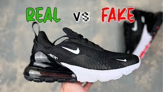 NIKE AIR MAX 270 Black White REAL vs FAKE [upl. by Ahsian]