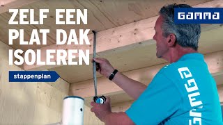 Plat dak van binnenuit isoleren  Woning isoleren  How to met GAMMA [upl. by Wallinga]