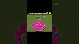 Kl Rahul last smail 😀🤩cricket trending shortsfeed [upl. by Dnyletak]