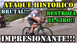 CHRIS FROOME REVIENTA EL GIRO CON UN ATAQUE HISTÓRICO ETAPA 19 GIRO DE ITALIA 2018 [upl. by Gilder]