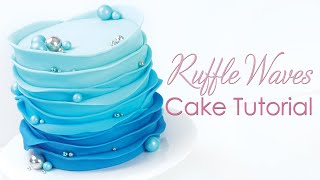 Fondant Ruffles  Wave Technique Cake Tutorial [upl. by Kalagher357]