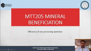 MINERAL BENEFICIATION LECTURE 04 [upl. by Cher]