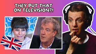 American Reacts to Top 10 British TV Moments That Caused OUTRAGE [upl. by Naitsirc]