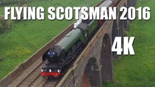 The Flying Scotsman crossing Harringworth Viaduct 2016 in 4K [upl. by Nwahs]