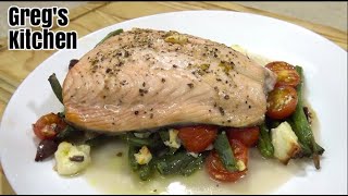 Easy Oven Baked Salmon And Vegetables [upl. by Haerb]