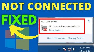 Not Connected  No Connections Are Available Problem Windows 710 SOLVED [upl. by Guthrey162]