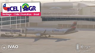 🔵MSFS🔴Santiago  Chile ✈ Guarulhos  Brasil ✈️Airbus A321 LATAM BRASIL ivao msfs2020 hangarv [upl. by Zea]