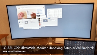 LG 38UC99 UltraWide Monitor Unboxing Setup erster Eindruck [upl. by Goss125]