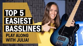 Top 5 Easiest Basslines Even Guitarists Can Play  Julia Hofer  Thomann [upl. by Olra]