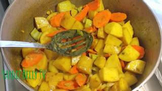 Delicious Jamaican CURRY POTATOES With BUTTER BEANS [upl. by Nabla]