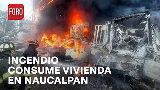 Se incendia casa habitación en San Francisco Chimalpa Naucalpan Estado de México  Las Noticias [upl. by Arin790]