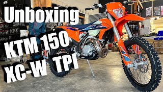 Unboxing 2022 KTM 150 XCW TPI [upl. by Ahsiekel503]